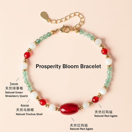 Green Strawberry Quartz &amp; Red Agate Natural Crystal Bracelet | C230 - Crystal Bracelet | Singapore Jewellery, Wedding Rings &amp; Gifts | Same Day Delivery | Tiara.com.sg