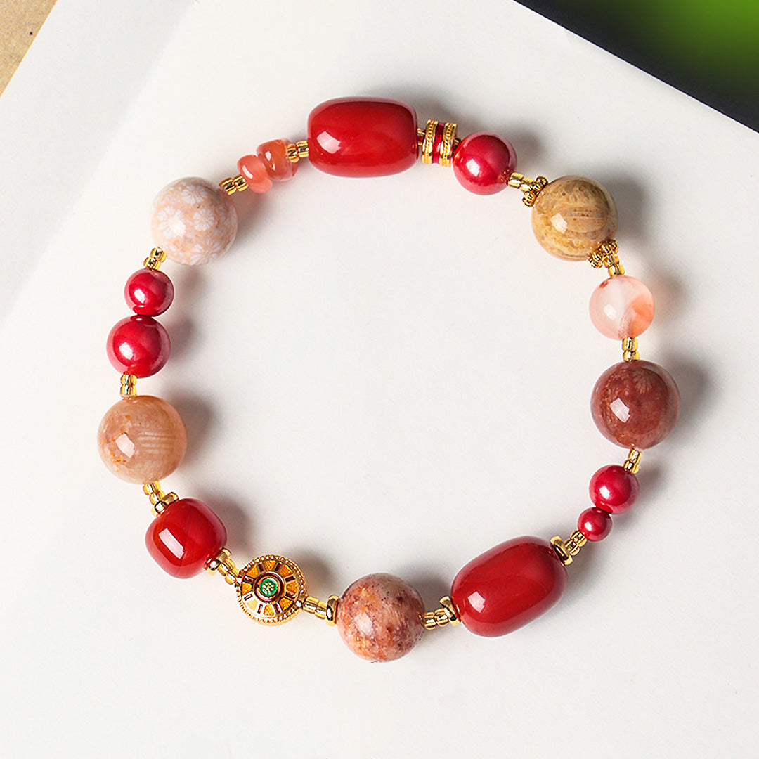 Rhodochrosite &amp; South Red Agate Imperial Natural Crystal Bracelet | C231 - Crystal Bracelet | Singapore Jewellery, Wedding Rings &amp; Gifts | Same Day Delivery | Tiara.com.sg