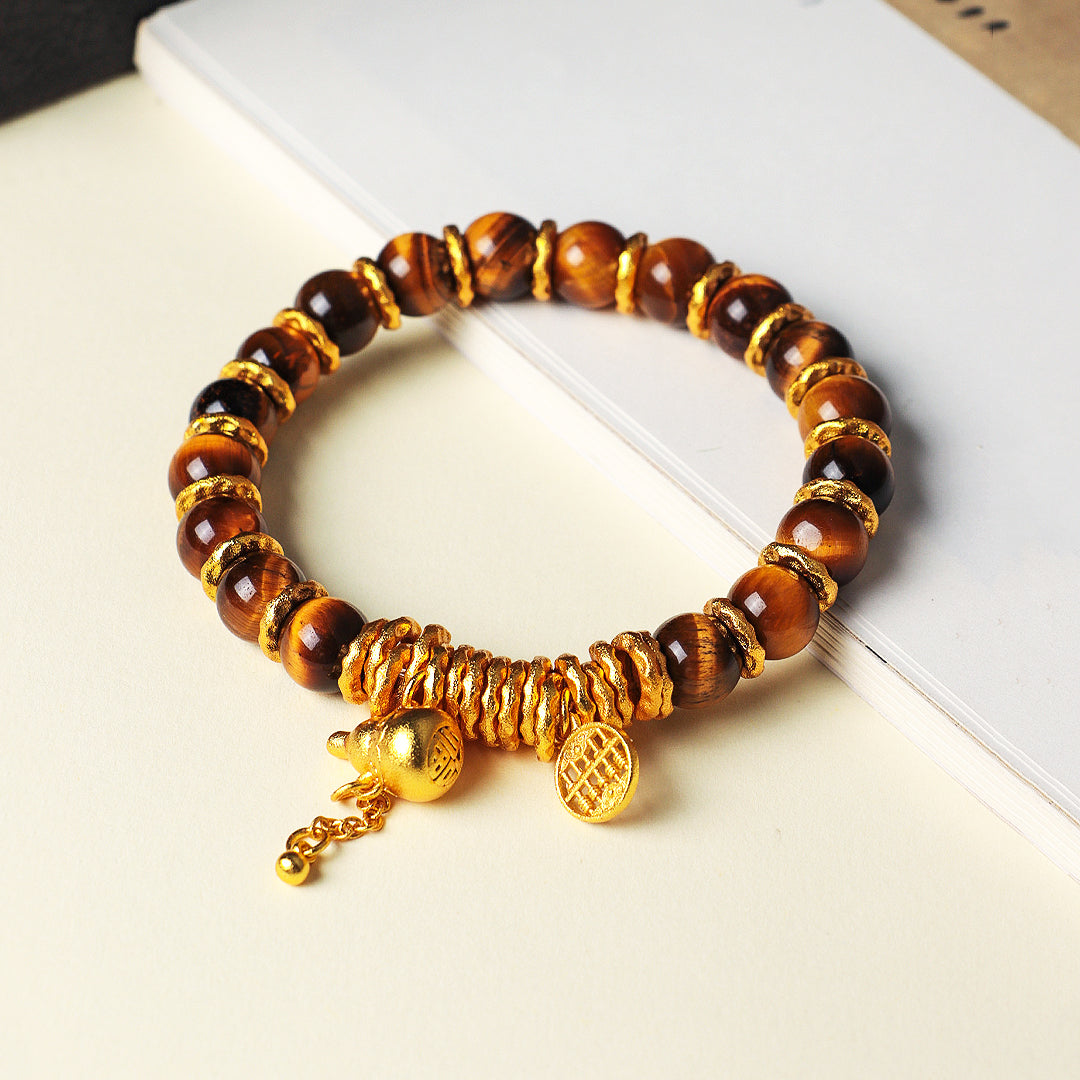 Golden Topaz, Tiger Eye &amp; Rose Quartz Prosperity Natural Crystal Bracelet | C236 - Crystal Bracelet | Singapore Jewellery, Wedding Rings &amp; Gifts | Same Day Delivery | Tiara.com.sg