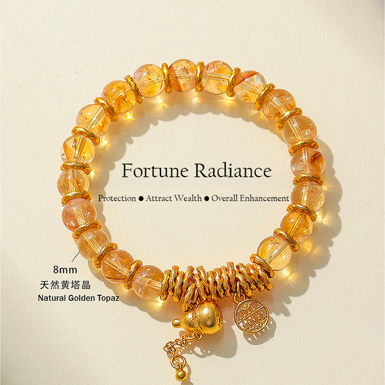 Golden Topaz, Tiger Eye &amp; Rose Quartz Prosperity Natural Crystal Bracelet | C236 - Crystal Bracelet | Singapore Jewellery, Wedding Rings &amp; Gifts | Same Day Delivery | Tiara.com.sg
