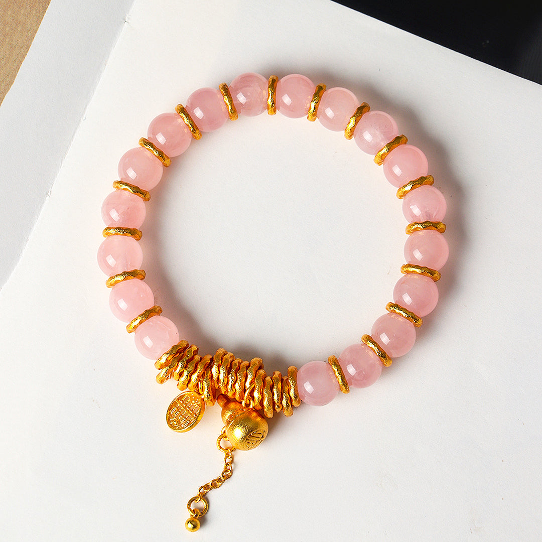 Golden Topaz, Tiger Eye &amp; Rose Quartz Prosperity Natural Crystal Bracelet | C236 - Crystal Bracelet | Singapore Jewellery, Wedding Rings &amp; Gifts | Same Day Delivery | Tiara.com.sg