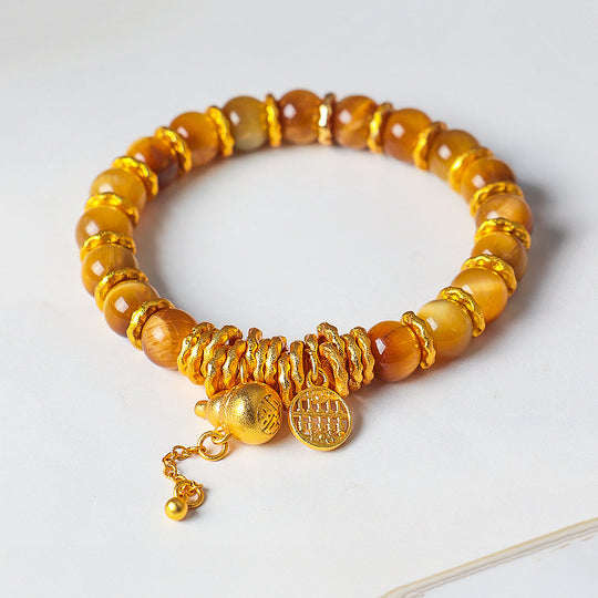 Golden Topaz, Tiger Eye &amp; Rose Quartz Prosperity Natural Crystal Bracelet | C236 - Crystal Bracelet | Singapore Jewellery, Wedding Rings &amp; Gifts | Same Day Delivery | Tiara.com.sg