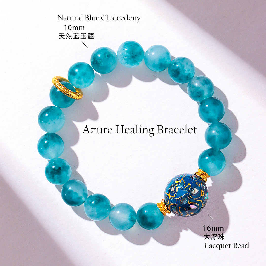 Blue Chalcedony Azure Natural Crystal Bracelet | C237 - Crystal Bracelet | Singapore Jewellery, Wedding Rings &amp; Gifts | Same Day Delivery | Tiara.com.sg