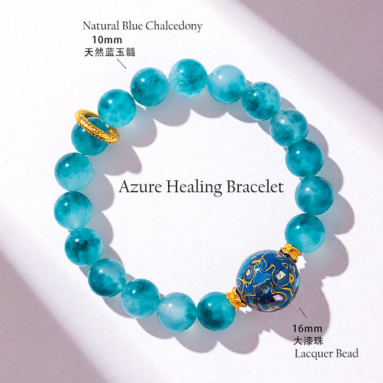 Blue Chalcedony Azure Natural Crystal Bracelet | C237 - Crystal Bracelet | Singapore Jewellery, Wedding Rings &amp; Gifts | Same Day Delivery | Tiara.com.sg