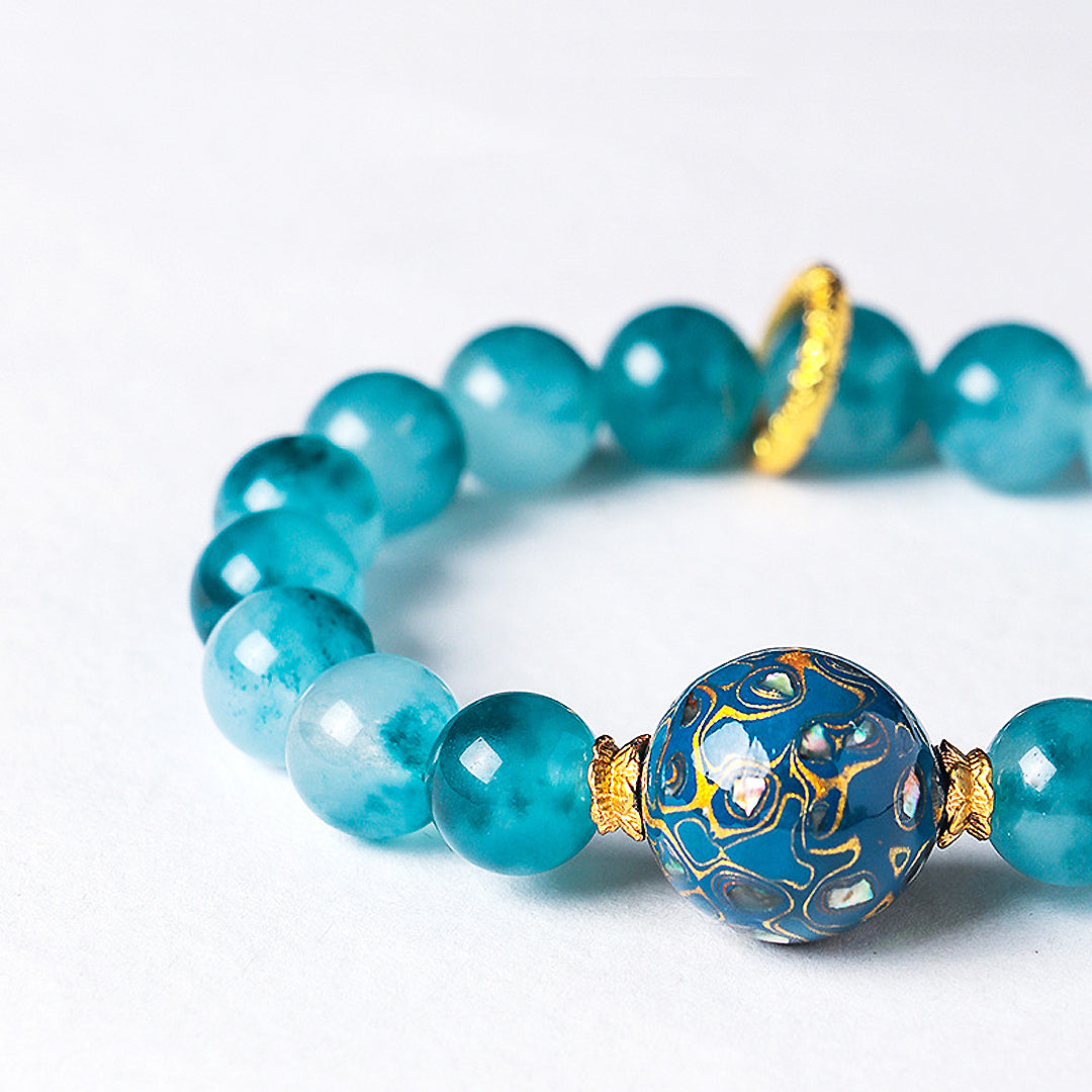 Blue Chalcedony Azure Natural Crystal Bracelet | C237 - Crystal Bracelet | Singapore Jewellery, Wedding Rings &amp; Gifts | Same Day Delivery | Tiara.com.sg
