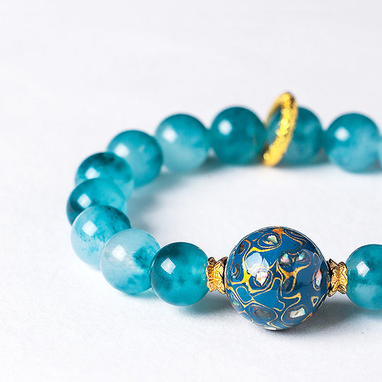 Blue Chalcedony Azure Natural Crystal Bracelet | C237 - Crystal Bracelet | Singapore Jewellery, Wedding Rings &amp; Gifts | Same Day Delivery | Tiara.com.sg