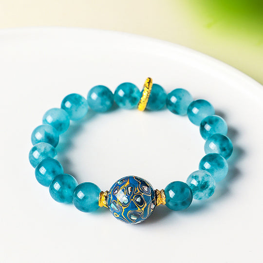 Blue Chalcedony Azure Natural Crystal Bracelet | C237 - Crystal Bracelet | Singapore Jewellery, Wedding Rings &amp; Gifts | Same Day Delivery | Tiara.com.sg