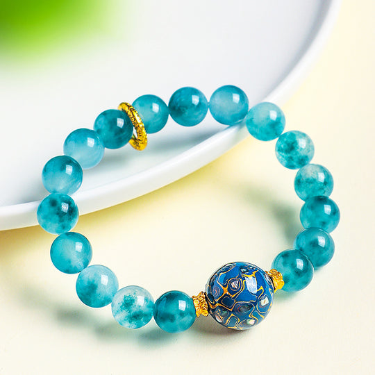 Blue Chalcedony Azure Natural Crystal Bracelet | C237 - Crystal Bracelet | Singapore Jewellery, Wedding Rings &amp; Gifts | Same Day Delivery | Tiara.com.sg