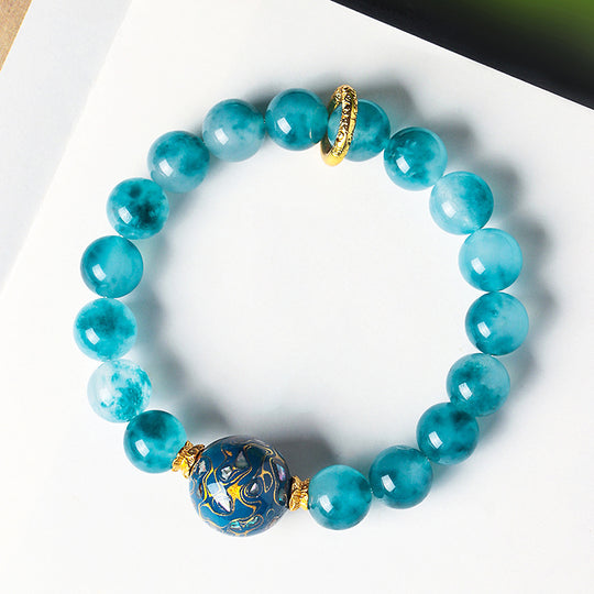 Blue Chalcedony Azure Natural Crystal Bracelet | C237 - Crystal Bracelet | Singapore Jewellery, Wedding Rings &amp; Gifts | Same Day Delivery | Tiara.com.sg