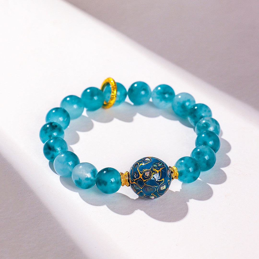 Blue Chalcedony Azure Natural Crystal Bracelet | C237 - Crystal Bracelet | Singapore Jewellery, Wedding Rings &amp; Gifts | Same Day Delivery | Tiara.com.sg
