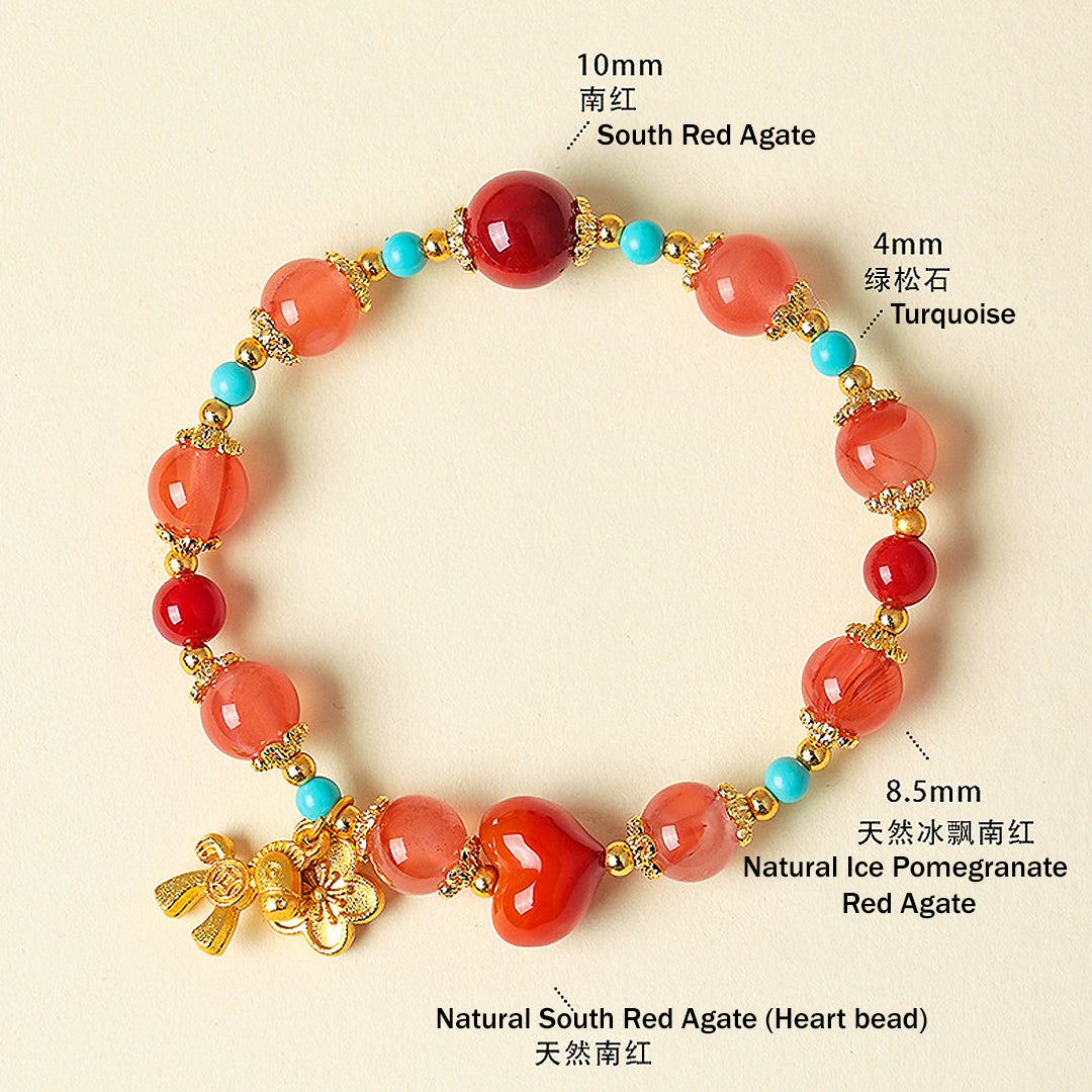 South Red Agate &amp; Turquoise Harmony Natural Crystal Bracelet | C242 - Crystal Bracelet | Singapore Jewellery, Wedding Rings &amp; Gifts | Same Day Delivery | Tiara.com.sg