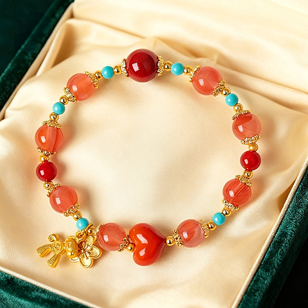 South Red Agate &amp; Turquoise Harmony Natural Crystal Bracelet | C242 - Crystal Bracelet | Singapore Jewellery, Wedding Rings &amp; Gifts | Same Day Delivery | Tiara.com.sg