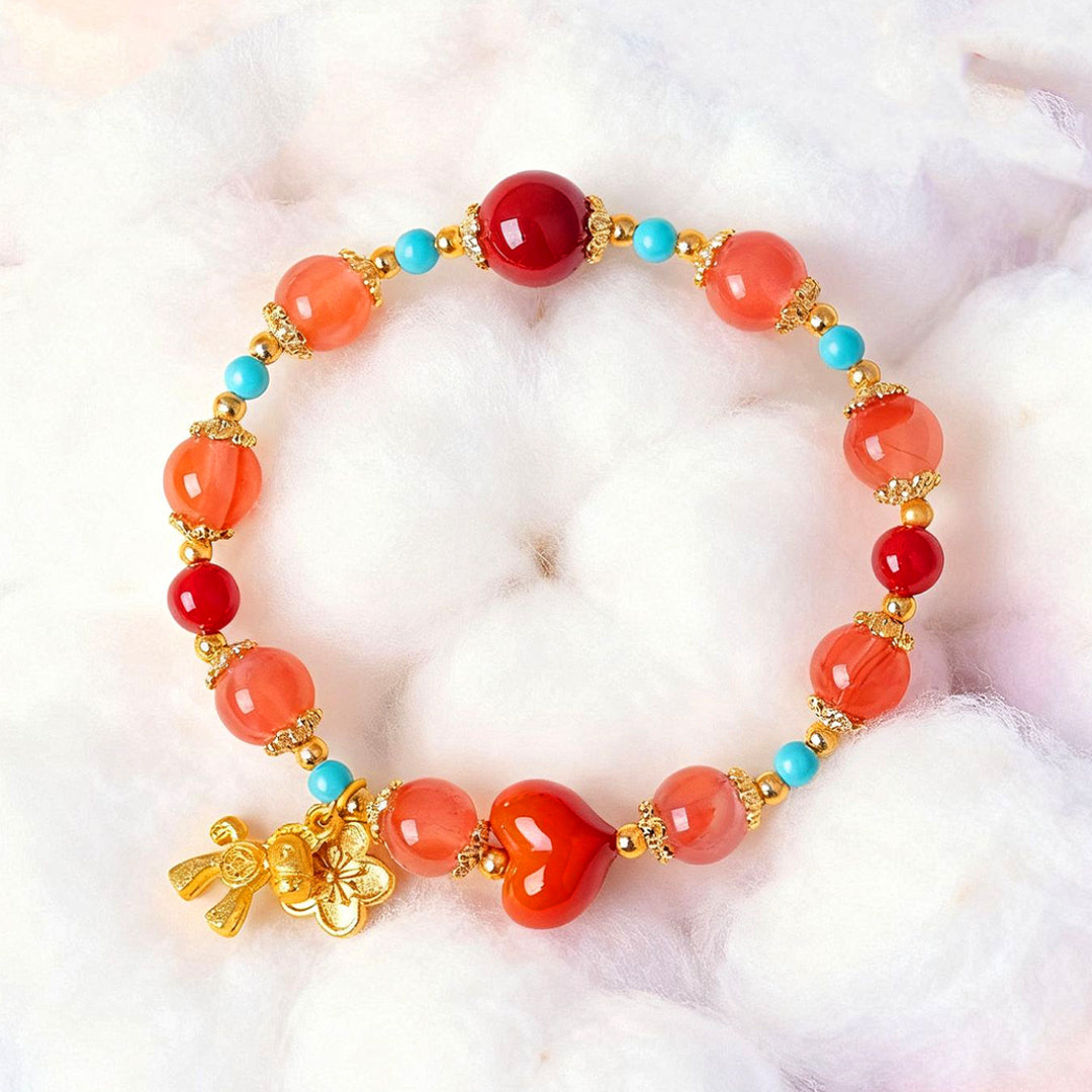 South Red Agate &amp; Turquoise Harmony Natural Crystal Bracelet | C242 - Crystal Bracelet | Singapore Jewellery, Wedding Rings &amp; Gifts | Same Day Delivery | Tiara.com.sg