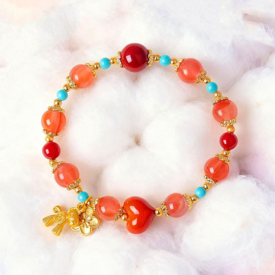 South Red Agate &amp; Turquoise Harmony Natural Crystal Bracelet | C242 - Crystal Bracelet | Singapore Jewellery, Wedding Rings &amp; Gifts | Same Day Delivery | Tiara.com.sg