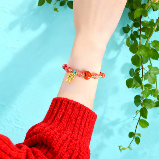 South Red Agate &amp; Turquoise Harmony Natural Crystal Bracelet | C242 - Crystal Bracelet | Singapore Jewellery, Wedding Rings &amp; Gifts | Same Day Delivery | Tiara.com.sg