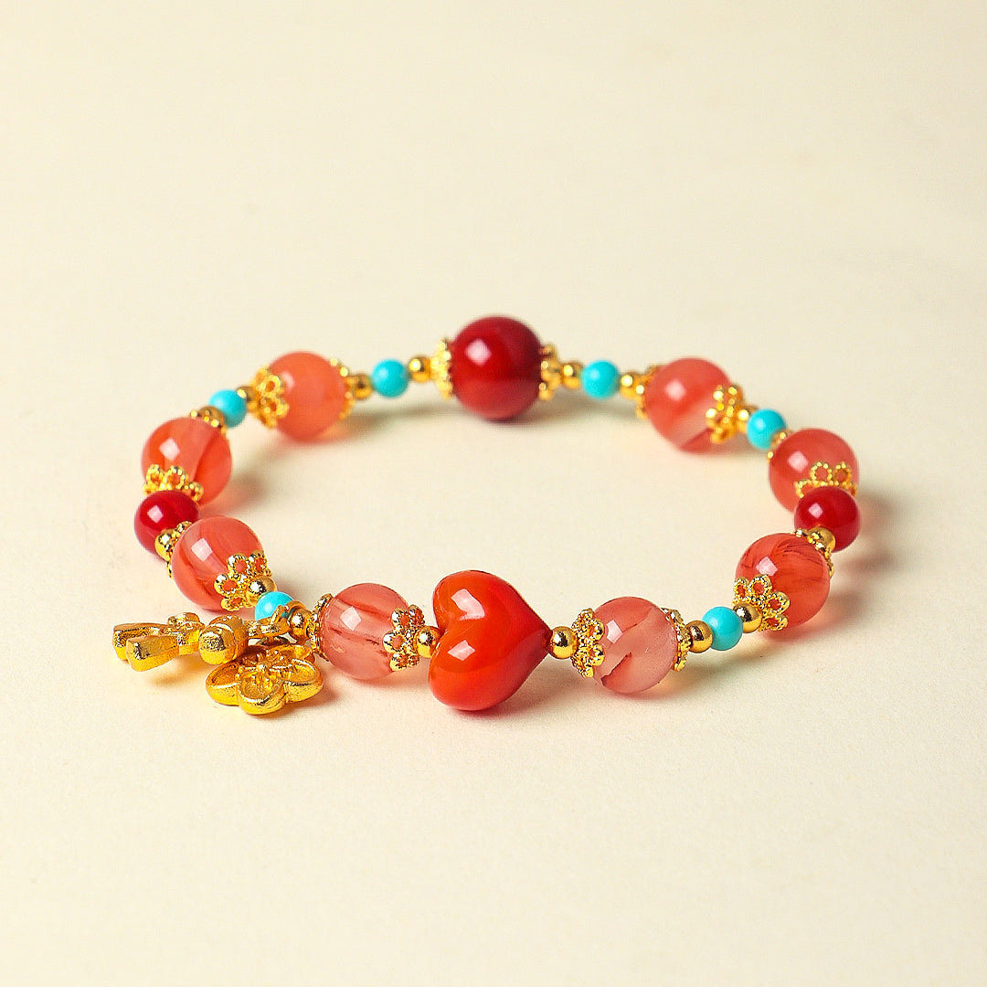 South Red Agate &amp; Turquoise Harmony Natural Crystal Bracelet | C242 - Crystal Bracelet | Singapore Jewellery, Wedding Rings &amp; Gifts | Same Day Delivery | Tiara.com.sg