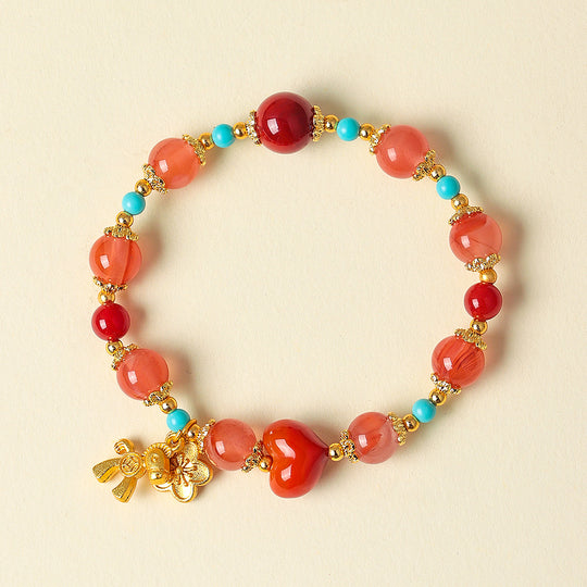 South Red Agate &amp; Turquoise Harmony Natural Crystal Bracelet | C242 - Crystal Bracelet | Singapore Jewellery, Wedding Rings &amp; Gifts | Same Day Delivery | Tiara.com.sg