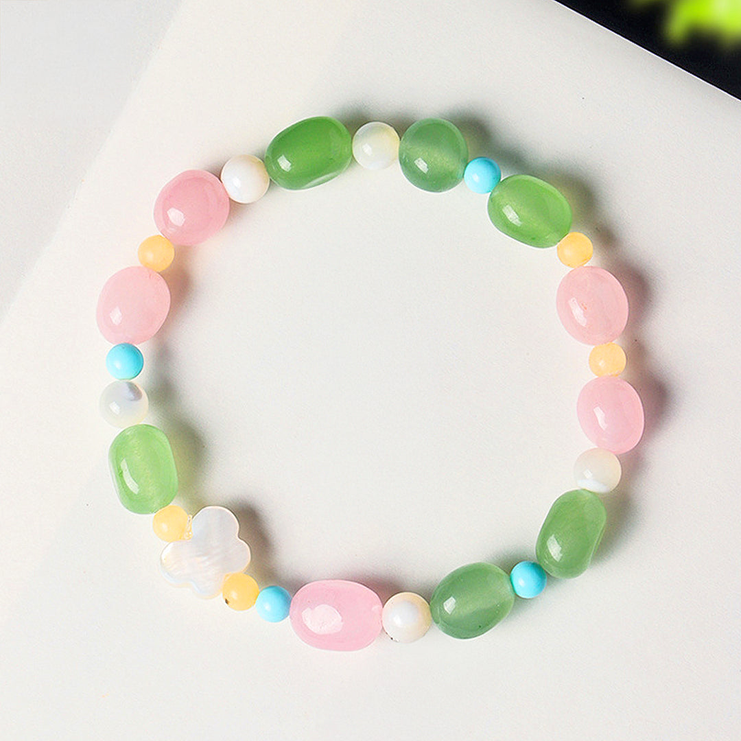 Green &amp; Pink Jadeite Prosperity Natural Crystal Bracelet | C246 - Crystal Bracelet | Singapore Jewellery, Wedding Rings &amp; Gifts | Same Day Delivery | Tiara.com.sg