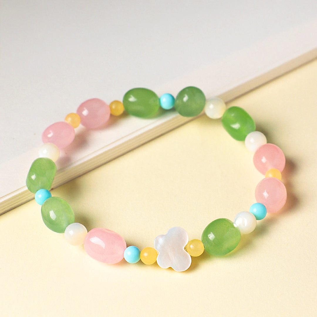 Green &amp; Pink Jadeite Prosperity Natural Crystal Bracelet | C246 - Crystal Bracelet | Singapore Jewellery, Wedding Rings &amp; Gifts | Same Day Delivery | Tiara.com.sg