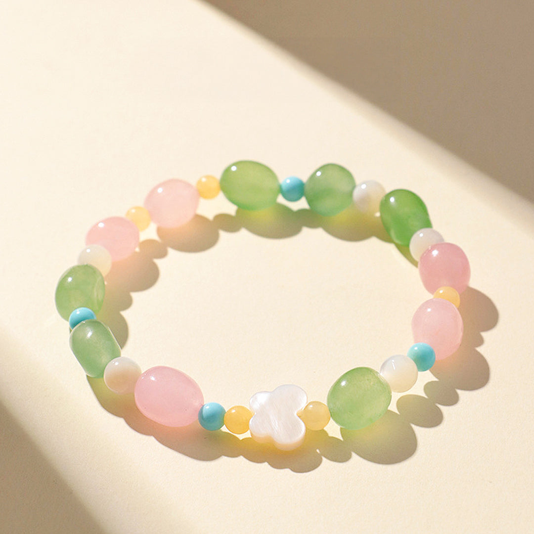 Green &amp; Pink Jadeite Prosperity Natural Crystal Bracelet | C246 - Crystal Bracelet | Singapore Jewellery, Wedding Rings &amp; Gifts | Same Day Delivery | Tiara.com.sg