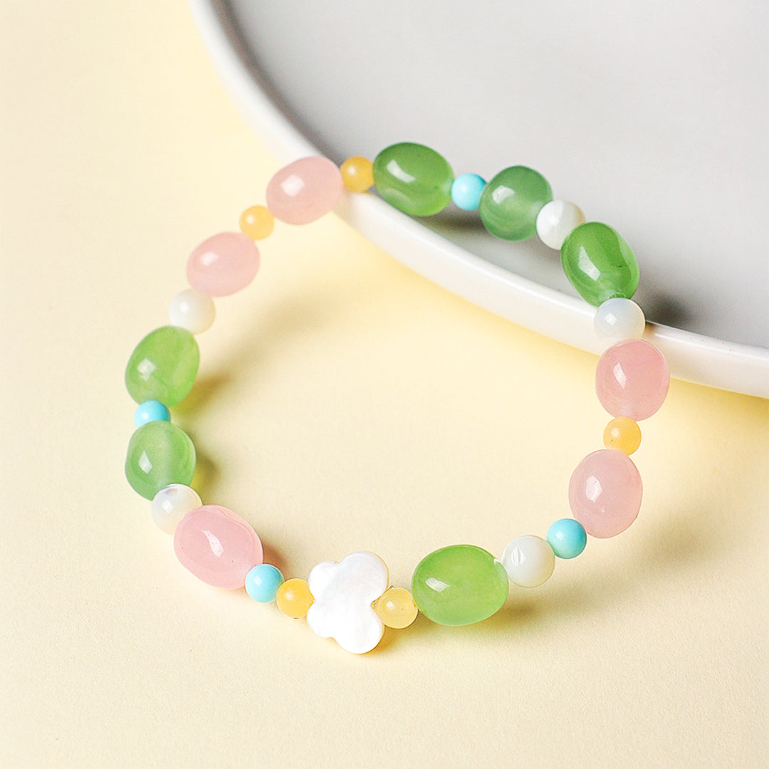 Green &amp; Pink Jadeite Prosperity Natural Crystal Bracelet | C246 - Crystal Bracelet | Singapore Jewellery, Wedding Rings &amp; Gifts | Same Day Delivery | Tiara.com.sg