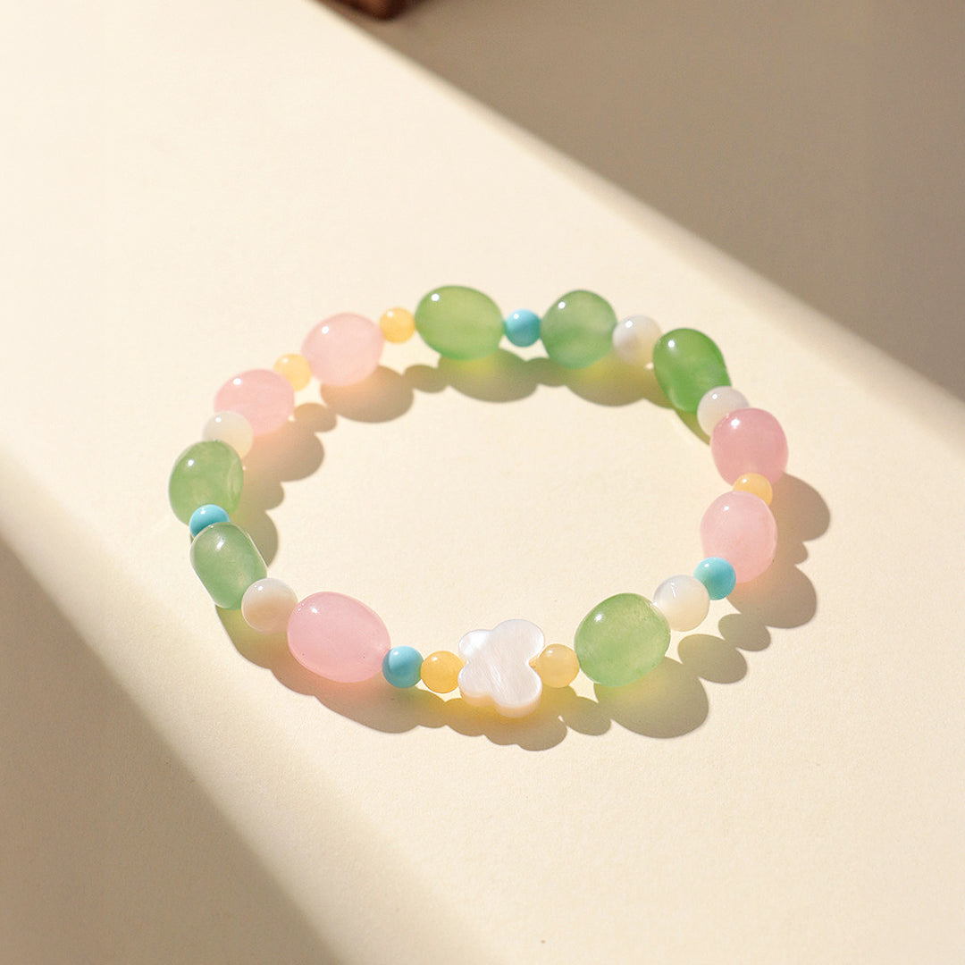 Green &amp; Pink Jadeite Prosperity Natural Crystal Bracelet | C246 - Crystal Bracelet | Singapore Jewellery, Wedding Rings &amp; Gifts | Same Day Delivery | Tiara.com.sg