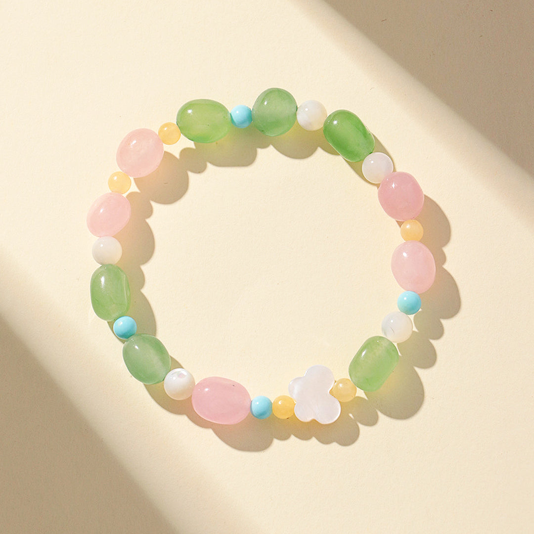 Green &amp; Pink Jadeite Prosperity Natural Crystal Bracelet | C246 - Crystal Bracelet | Singapore Jewellery, Wedding Rings &amp; Gifts | Same Day Delivery | Tiara.com.sg