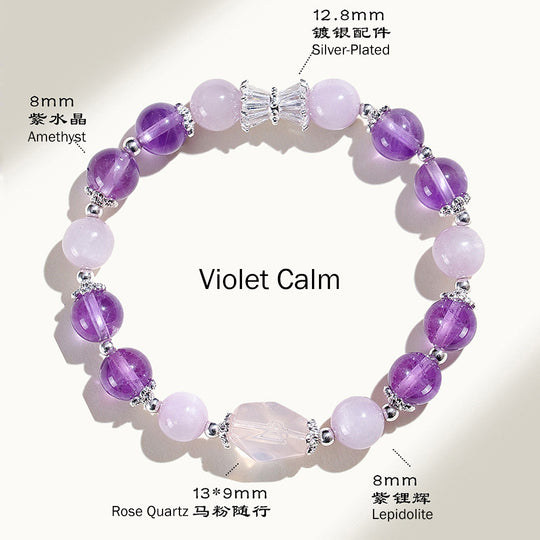 Rose Quartz &amp; Aquamarine Natural Crystal Bracelet | C247 - Crystal Bracelet | Singapore Jewellery, Wedding Rings &amp; Gifts | Same Day Delivery | Tiara.com.sg