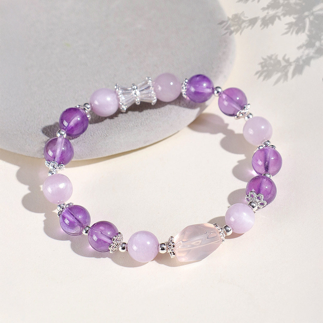 Rose Quartz &amp; Aquamarine Natural Crystal Bracelet | C247 - Crystal Bracelet | Singapore Jewellery, Wedding Rings &amp; Gifts | Same Day Delivery | Tiara.com.sg