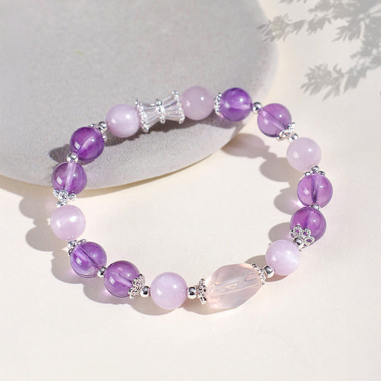 Rose Quartz &amp; Aquamarine Natural Crystal Bracelet | C247 - Crystal Bracelet | Singapore Jewellery, Wedding Rings &amp; Gifts | Same Day Delivery | Tiara.com.sg