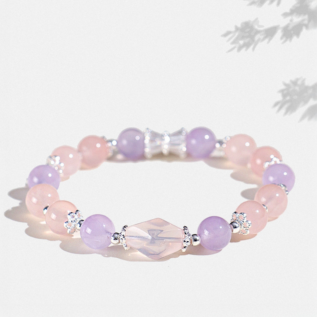 Rose Quartz &amp; Aquamarine Natural Crystal Bracelet | C247 - Crystal Bracelet | Singapore Jewellery, Wedding Rings &amp; Gifts | Same Day Delivery | Tiara.com.sg