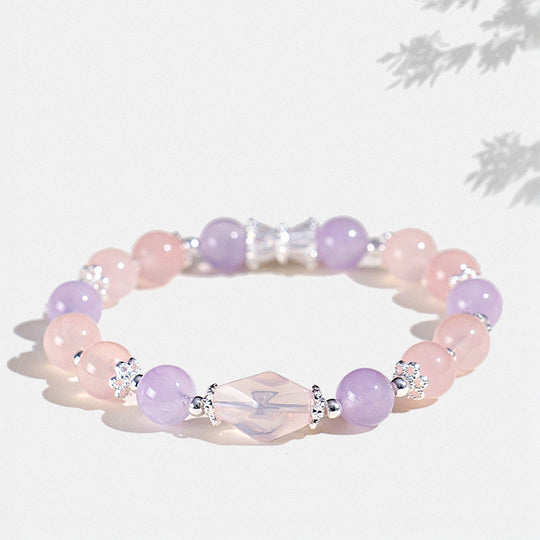 Rose Quartz &amp; Aquamarine Natural Crystal Bracelet | C247 - Crystal Bracelet | Singapore Jewellery, Wedding Rings &amp; Gifts | Same Day Delivery | Tiara.com.sg