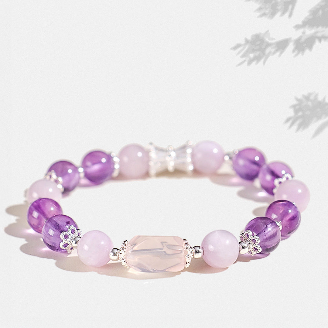 Rose Quartz &amp; Aquamarine Natural Crystal Bracelet | C247 - Crystal Bracelet | Singapore Jewellery, Wedding Rings &amp; Gifts | Same Day Delivery | Tiara.com.sg