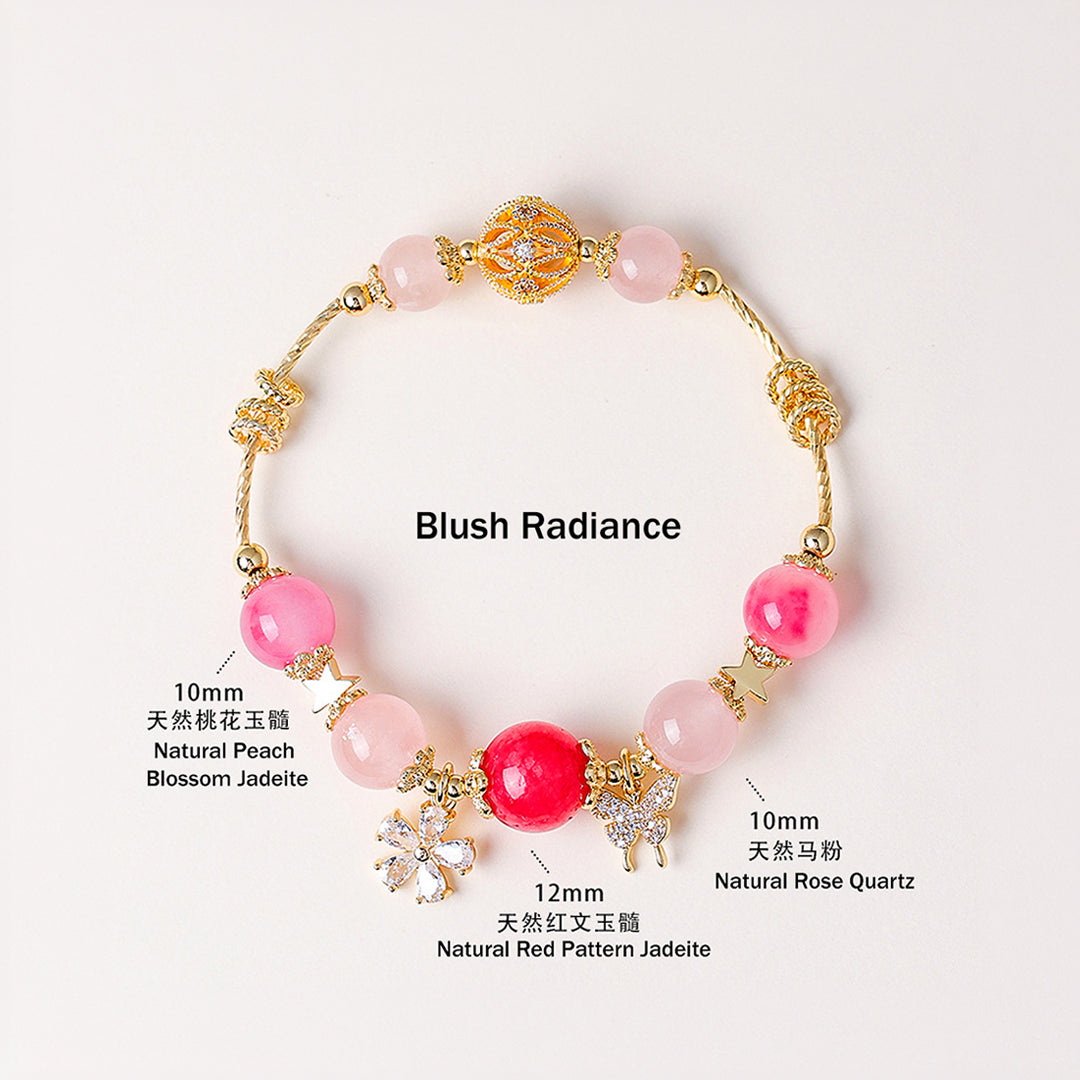 Uruguay Amethyst &amp; Rose Quartz Spiritual Harmony Natural Crystal Bracelet | C248