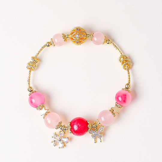 Uruguay Amethyst &amp; Rose Quartz Celestial Bloom Natural Crystal Bracelet | C248 - Crystal Bracelet | Singapore Jewellery, Wedding Rings &amp; Gifts | Same Day Delivery | Tiara.com.sg