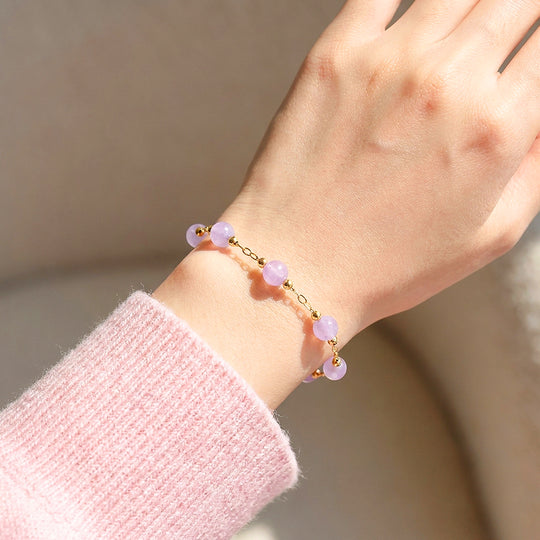 Lavender Amethyst Bead Bracelet | C263