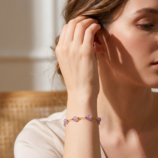 Lavender Amethyst Bead Bracelet | C263