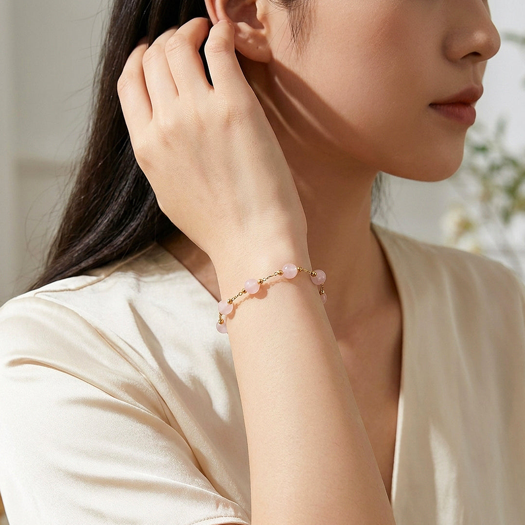 Rose Quartz Bead Bracelet | C265