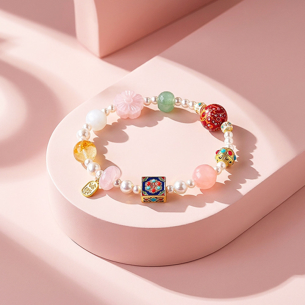 Rose Quartz, Blue Moonstone, Yellow Quartz & Yanyuan Agate | C269