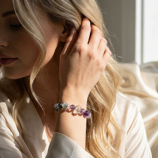 Amethyst, Rutilated Quartz, Moonstone &amp; Phantom Quartz | C278