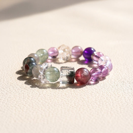 Amethyst, Rutilated Quartz, Moonstone &amp; Phantom Quartz | C278