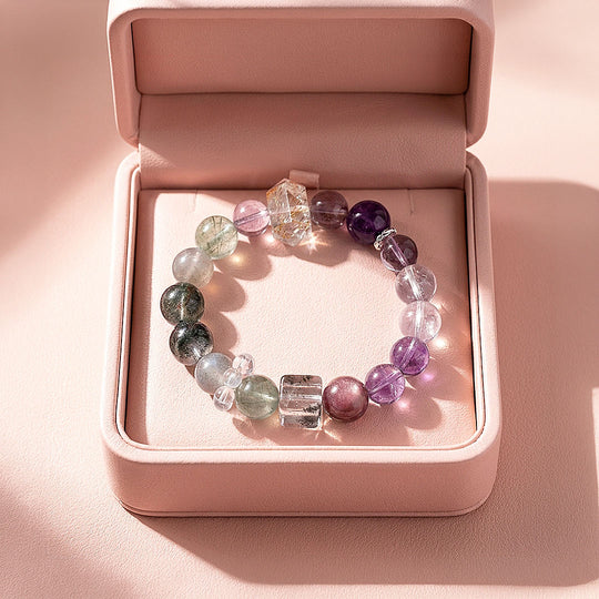Amethyst, Rutilated Quartz, Moonstone &amp; Phantom Quartz | C278