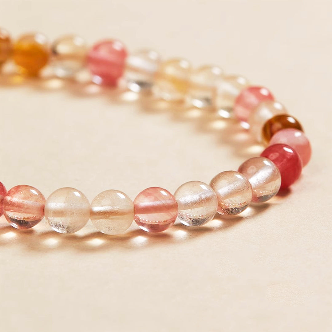 CD103 - Rose Quartz Blossom - Crystal Dangles | Singapore Jewellery, Wedding Rings &amp; Gifts | Same Day Delivery | Tiara.com.sg