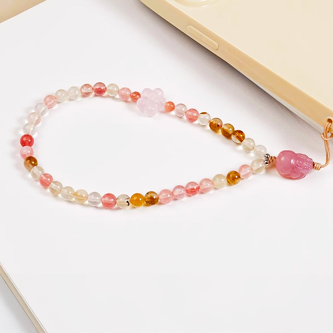 CD103 - Rose Quartz Blossom - Crystal Dangles | Singapore Jewellery, Wedding Rings &amp; Gifts | Same Day Delivery | Tiara.com.sg