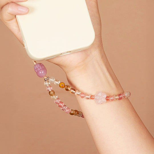 CD103 - Rose Quartz Blossom - Crystal Dangles | Singapore Jewellery, Wedding Rings &amp; Gifts | Same Day Delivery | Tiara.com.sg