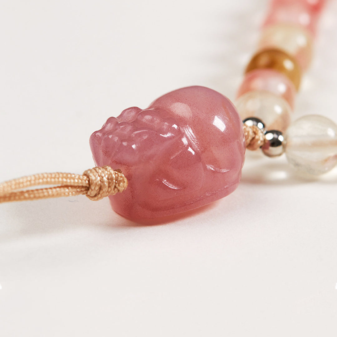 CD103 - Rose Quartz Blossom - Crystal Dangles | Singapore Jewellery, Wedding Rings &amp; Gifts | Same Day Delivery | Tiara.com.sg