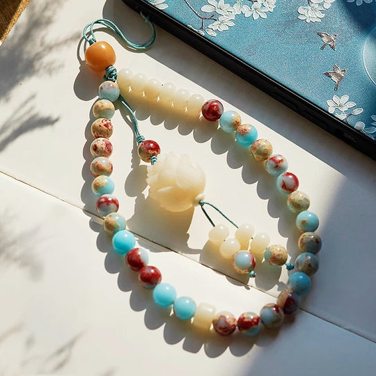 CD110 - White Jade Lotus Harmony - Crystal Dangles | Singapore Jewellery, Wedding Rings &amp; Gifts | Same Day Delivery | Tiara.com.sg
