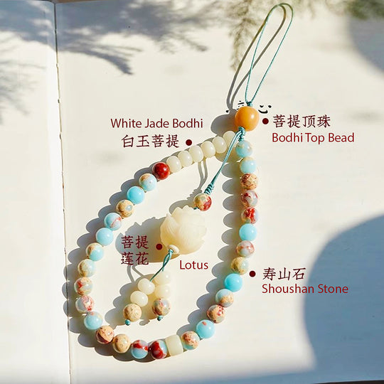 CD110 - White Jade Lotus Harmony - Crystal Dangles | Singapore Jewellery, Wedding Rings &amp; Gifts | Same Day Delivery | Tiara.com.sg