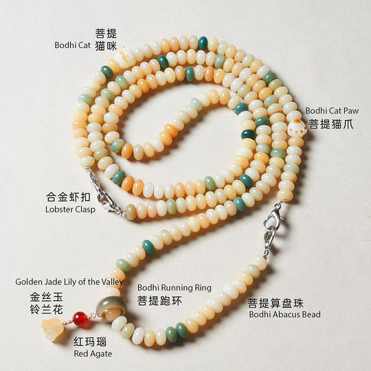CD115 - Golden Jade Harmony Chain - Crystal Dangles | Singapore Jewellery, Wedding Rings &amp; Gifts | Same Day Delivery | Tiara.com.sg