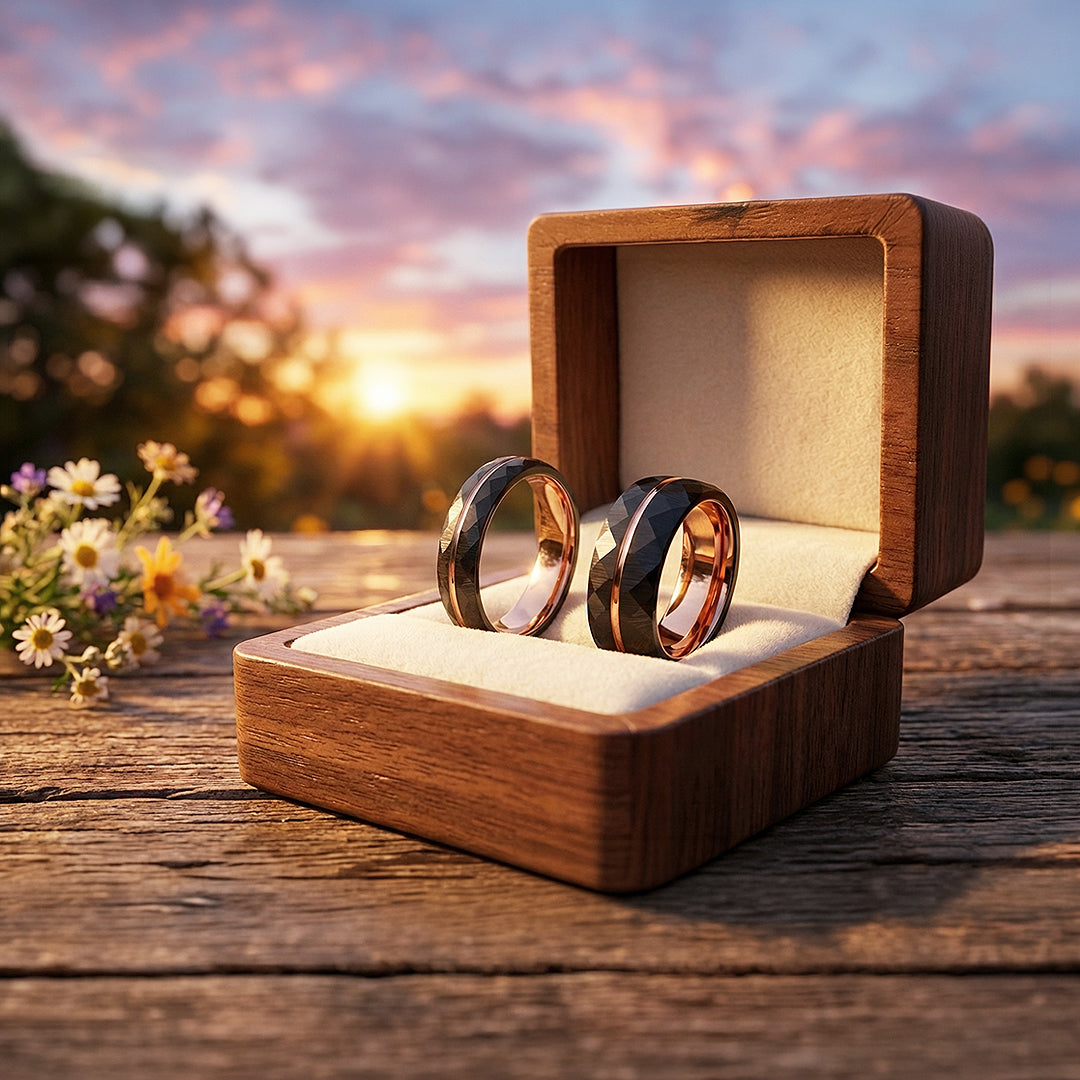 Chambers | Tungsten Couple Rings | Black Wedding Bands - Ring | Singapore Jewellery, Wedding Rings &amp; Gifts | Same Day Delivery | Tiara.com.sg